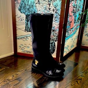 Michael Kors Black Leather Boots, size 7 m